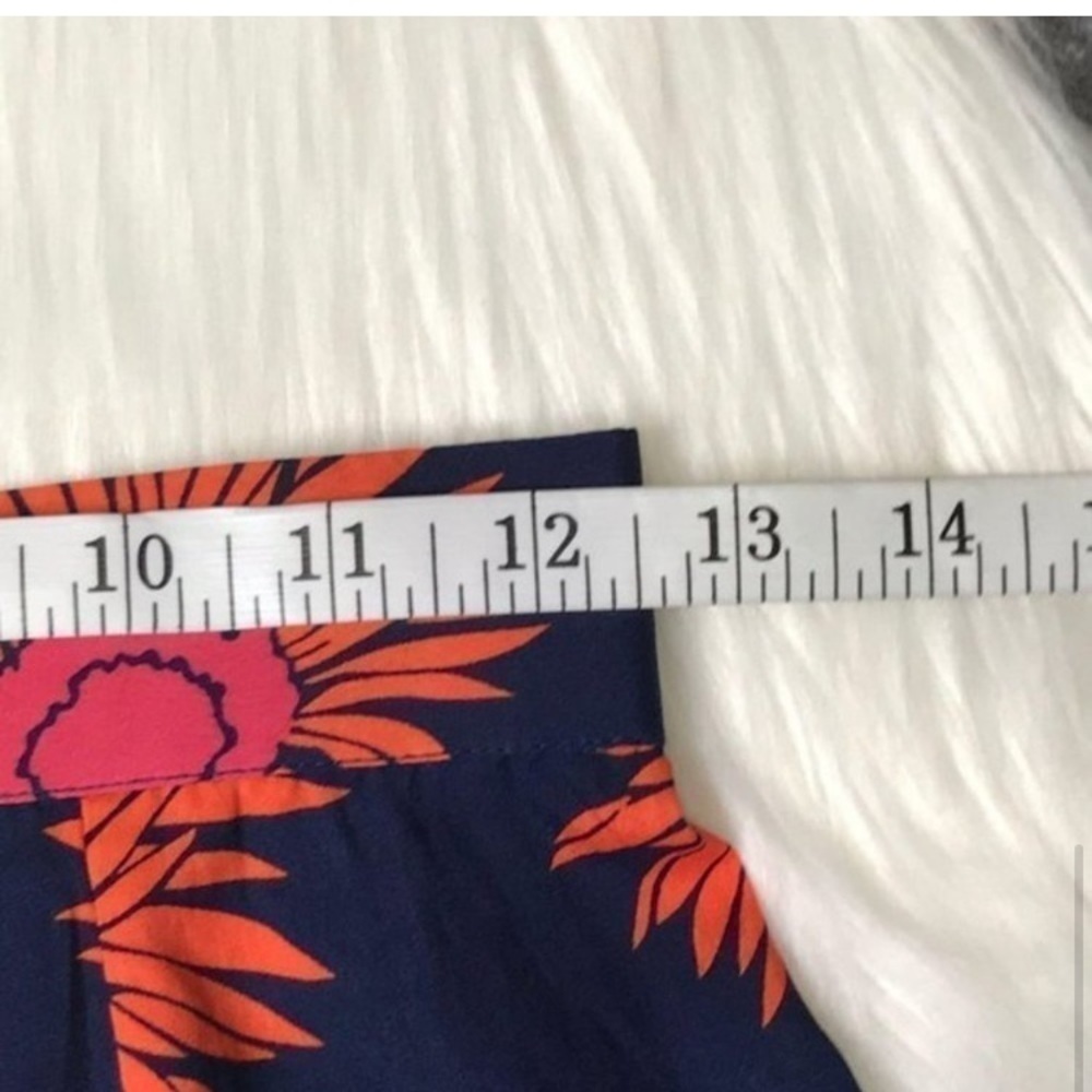 NWOT Anthropologie Band of Gypsies floral print skater skirt Size s orange Blue - Picture 4 of 6